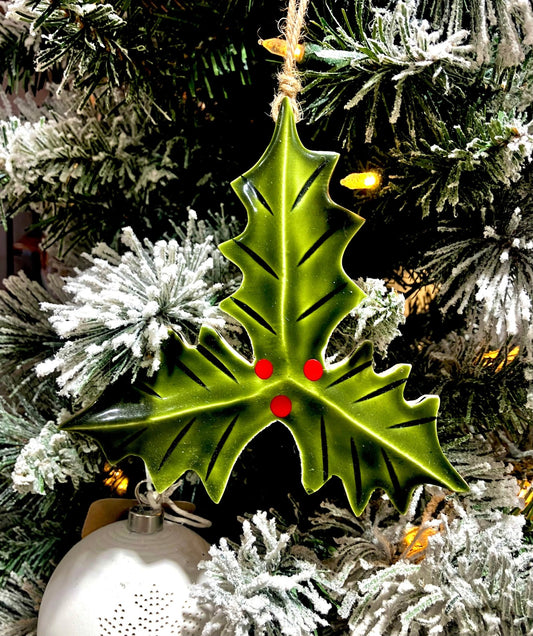 Wooden Holly Ornament - Holland Landscape Supply