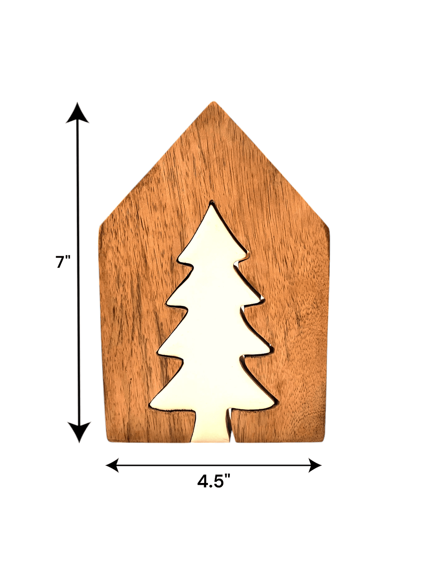 Wooden House/White Enamel Tree Cutout - Holland Landscape SupplyDecoration