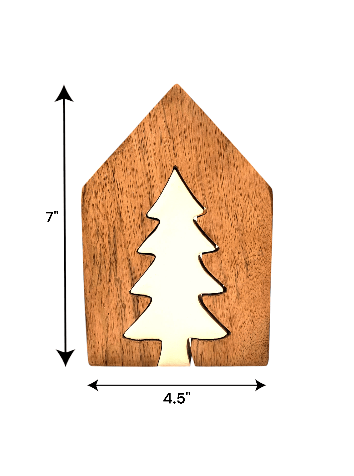 Wooden House/White Enamel Tree Cutout - Holland Landscape SupplyDecoration