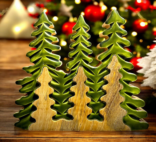 Wooden/Green Enamel Tree Cutout - Holland Landscape Supply
