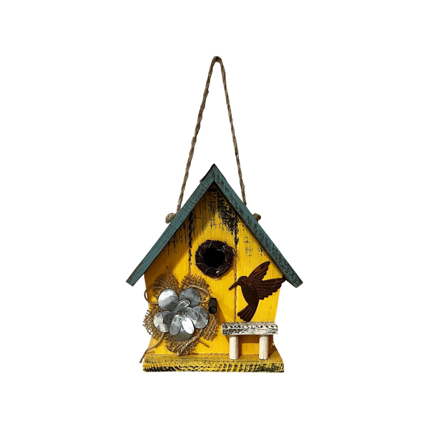 Yellow & Teal Birdhouse - Holland Landscape Supply