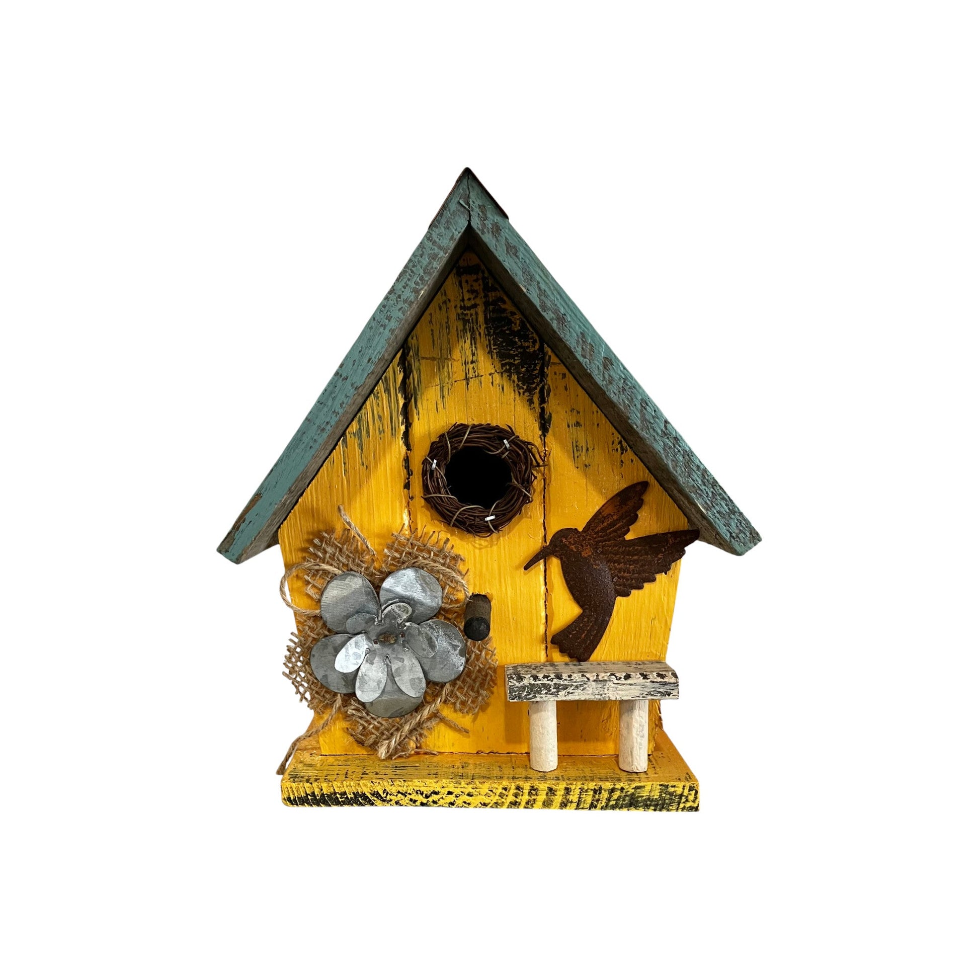 Yellow & Teal Birdhouse - Holland Landscape Supply